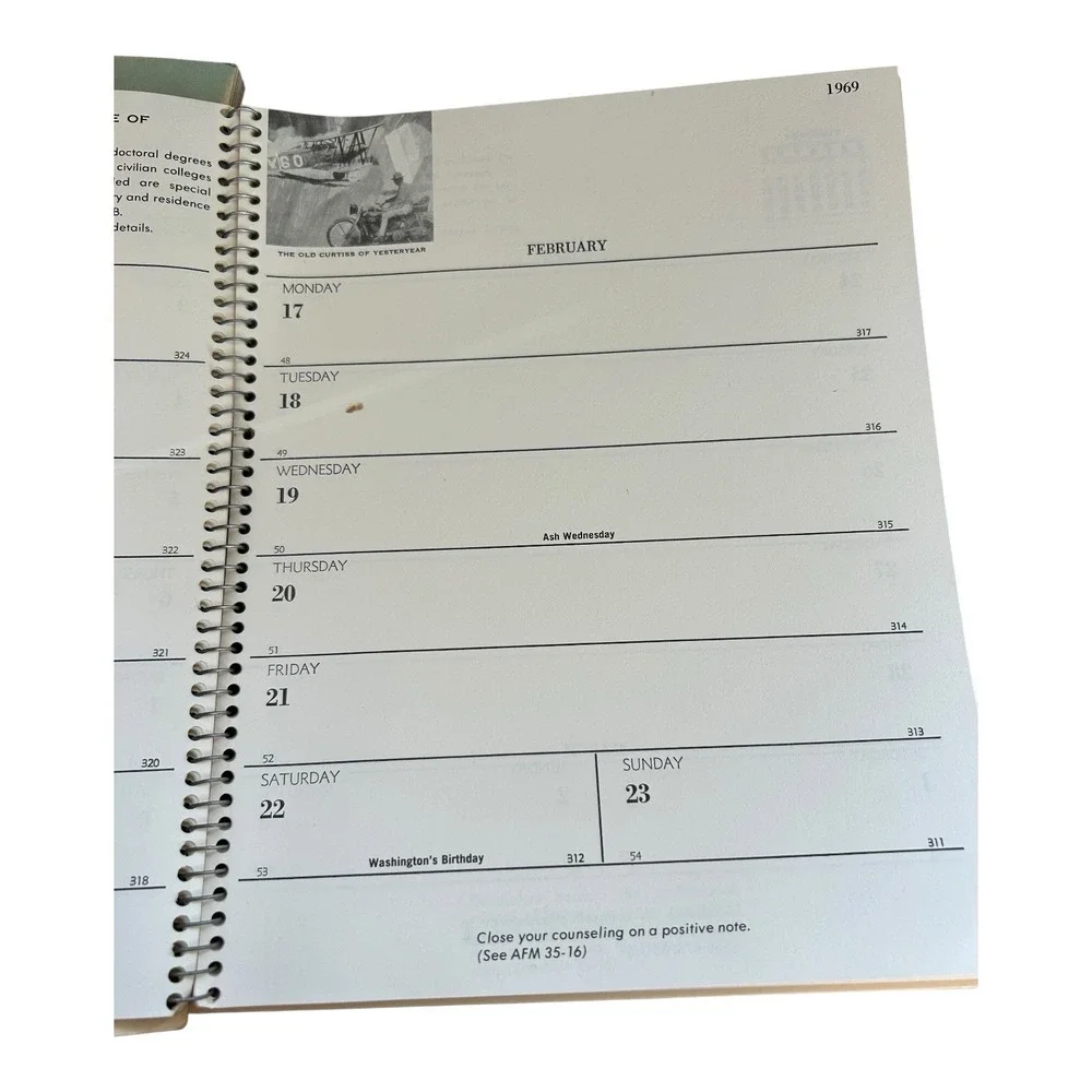 Vintage 1969 USAF Air Force‎ Supervisor Appointment Book Cold War Vietnam Era